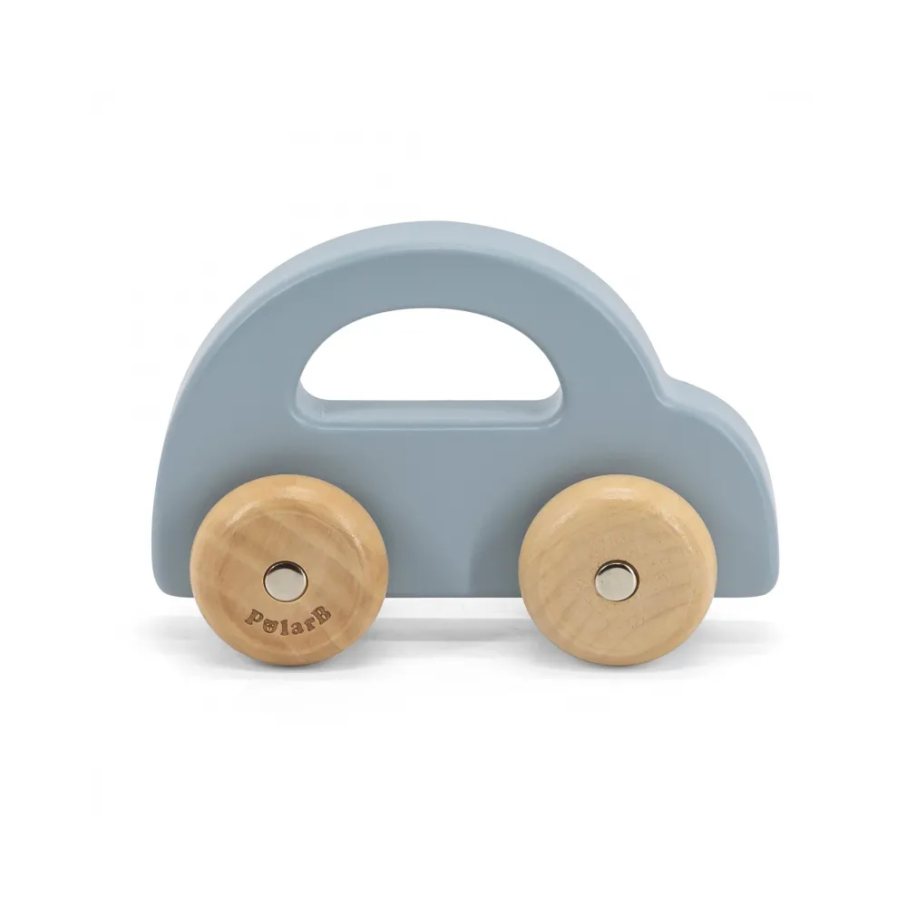 VIGA PolarB Drewniany Samochodzik do Pchania Niebieski