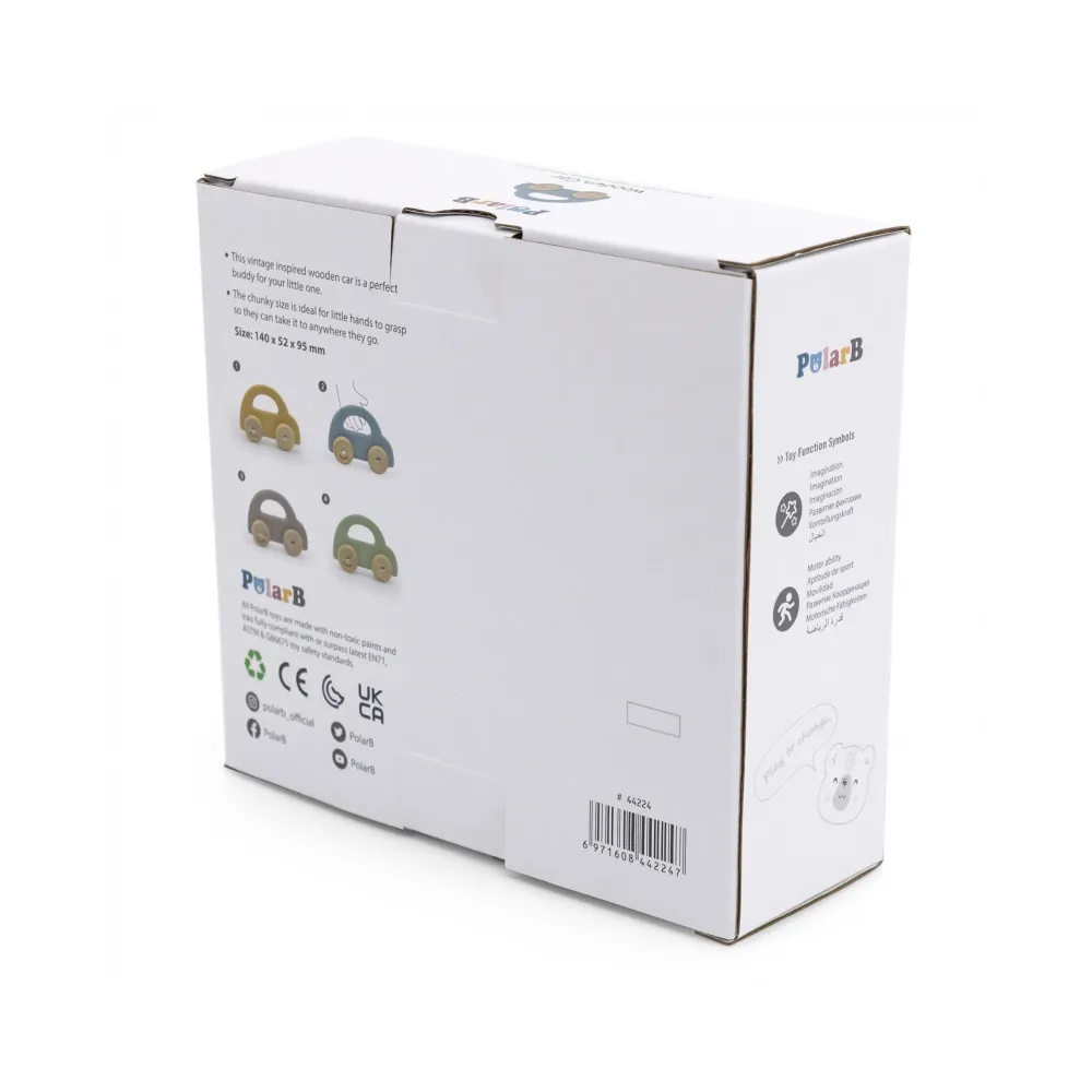 VIGA PolarB Drewniany Samochodzik do Pchania Niebieski