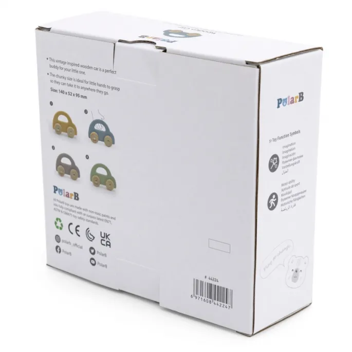 Stylowy niebieski pojazd do pchania dla małych rączek