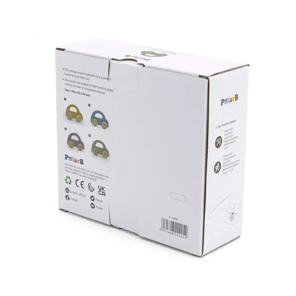 VIGA PolarB Drewniany Samochodzik do Pchania Brązowy