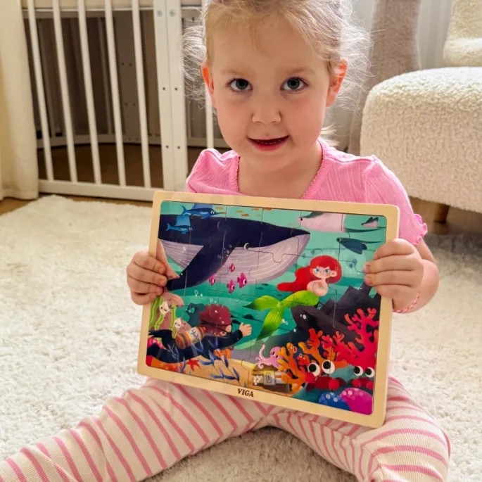 Drewniana układanka VIGA z 24 elementami