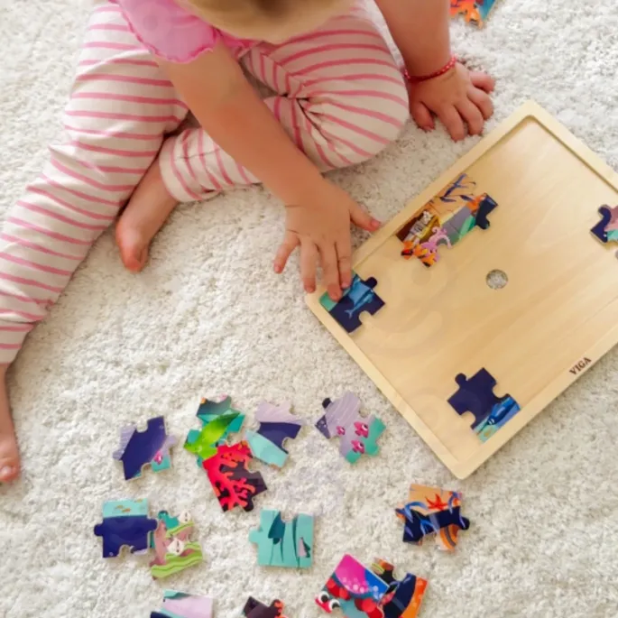 Motywy morskie w drewnianych puzzlach