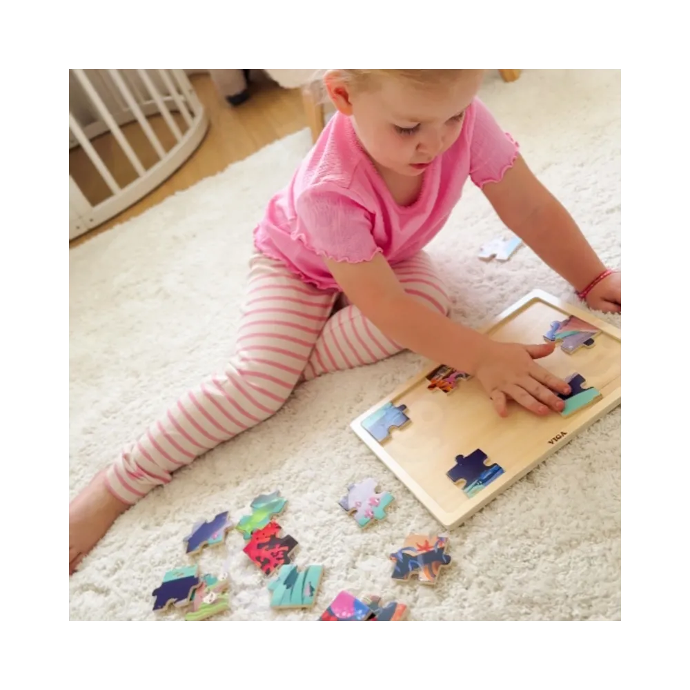 VIGA Drewniane Puzzle Układanka 24 el. Sekrety Morza