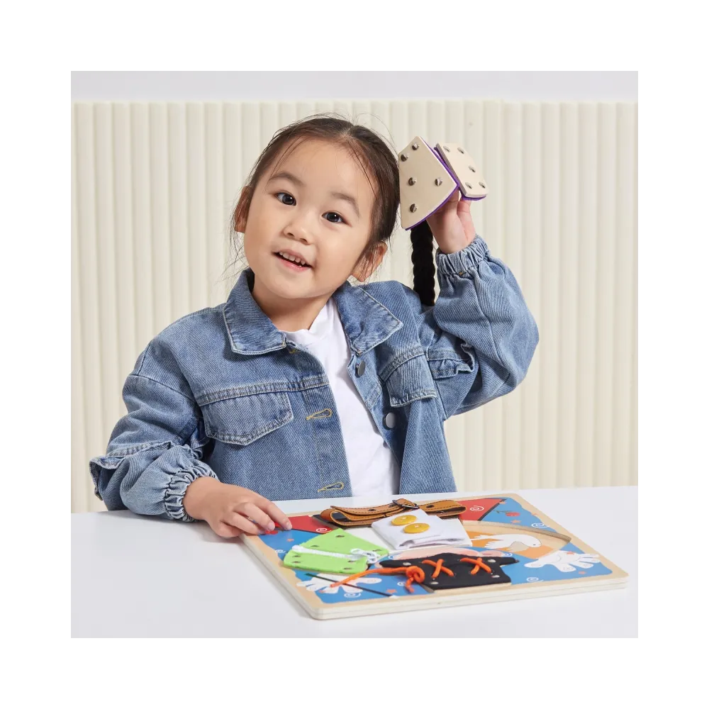 VIGA Drewniana Tablica Manipulacyjna Klamry Zamki Magik Monstessori