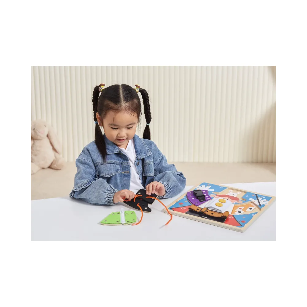 VIGA Drewniana Tablica Manipulacyjna Klamry Zamki Magik Monstessori