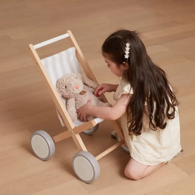 Dziecięcy wózek do zabawy z drewna bukowego