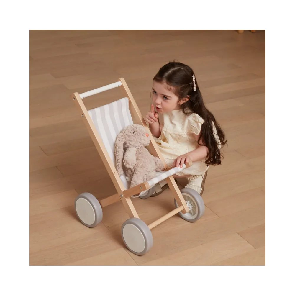 VIGA Drewniany Wózek Dla Lalek Spacerówka