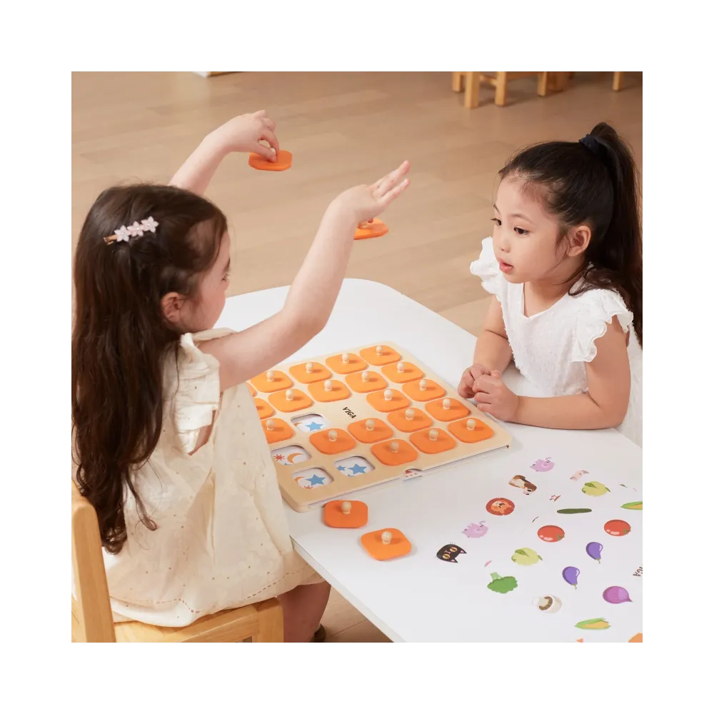 VIGA Gra Pamięciowa Memory Zgadnij Obrazki 10 Kart Montessori Duża