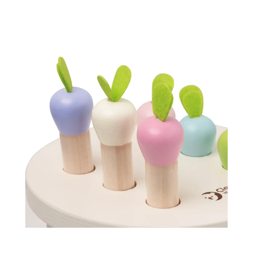 CLASSIC WORLD Drewniana Zabawka Uderz Marchewkę z Młotkiem 8 el.