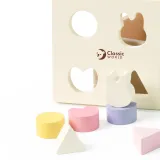 Komplet sorter drewniany z 8 klockami do nauki kształtów