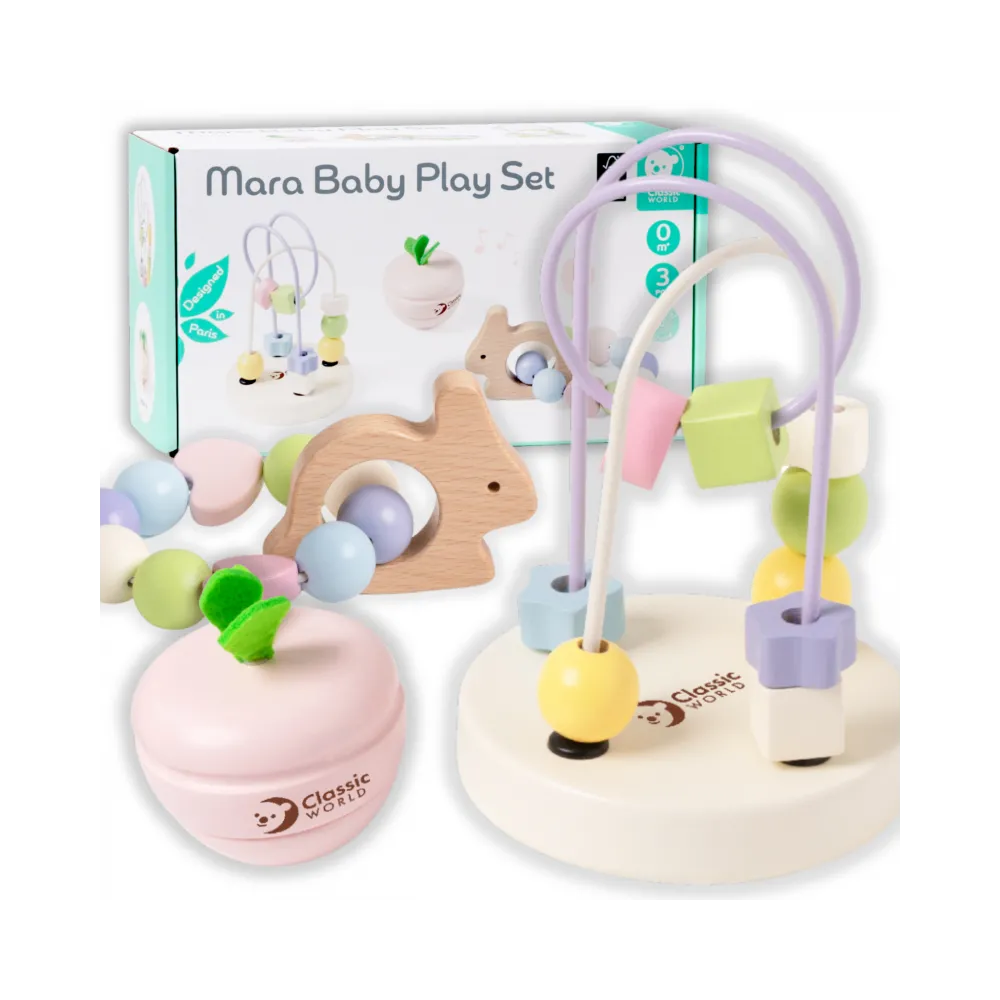CLASSIC WORLD Pastelowy Zestaw Motoryczny dla Niemowląt Box Pierwsze Zabawki od Urodzenia