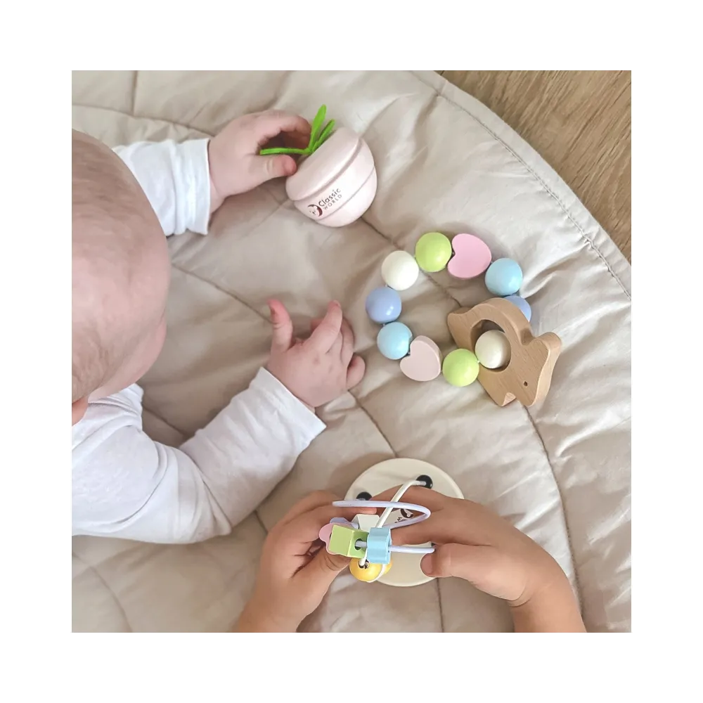 CLASSIC WORLD Pastelowy Zestaw Motoryczny dla Niemowląt Box Pierwsze Zabawki od Urodzenia