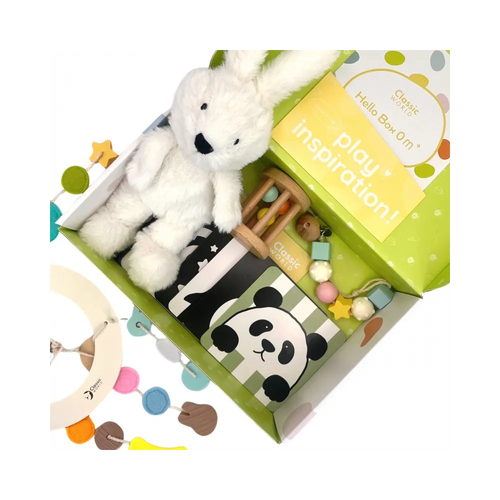 CLASSIC WORLD Pastelowy Zestaw dla Niemowląt Box Pierwsze Zabawki od 0 - 6 miesięcy