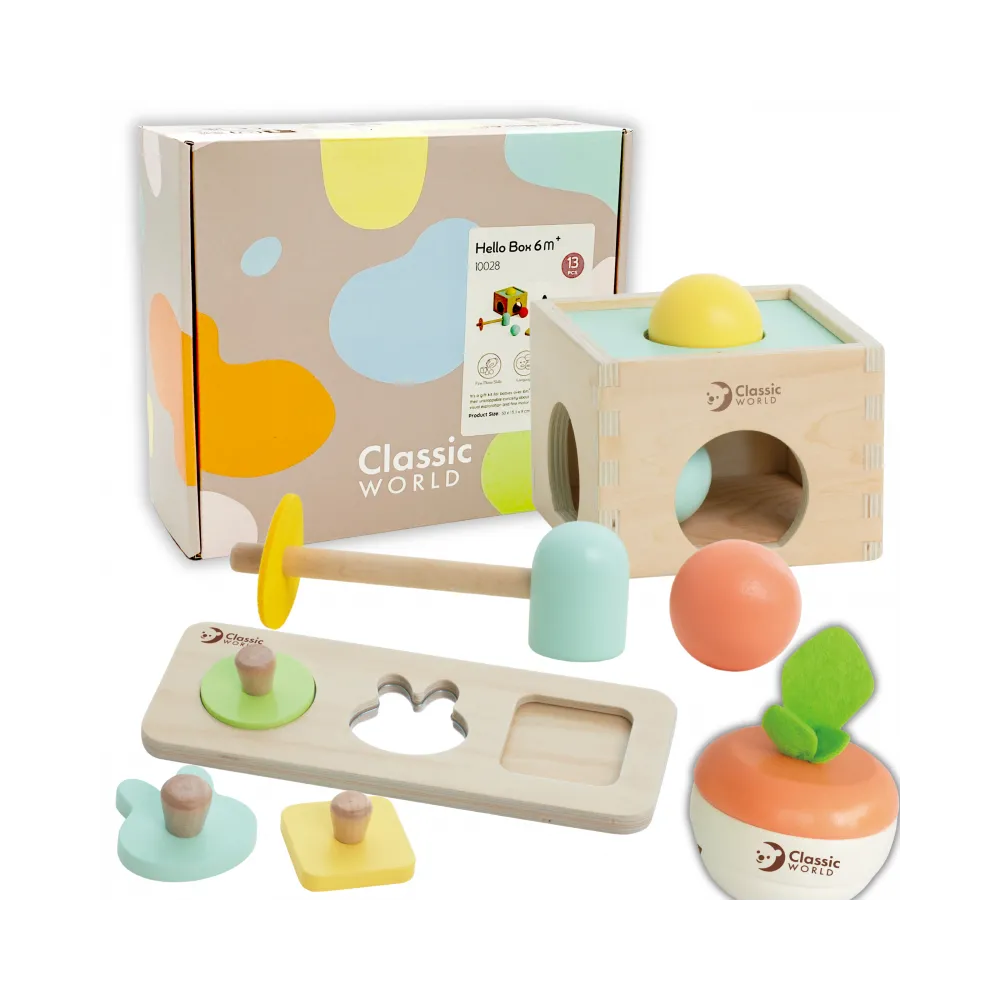 CLASSIC WORLD Pastelowy Zestaw Edukacyjny dla Dzieci Box od 6 do 12 miesiąca