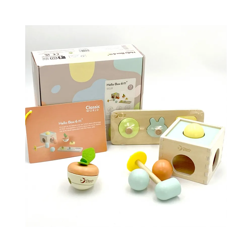 CLASSIC WORLD Pastelowy Zestaw Edukacyjny dla Dzieci Box od 6 do 12 miesiąca