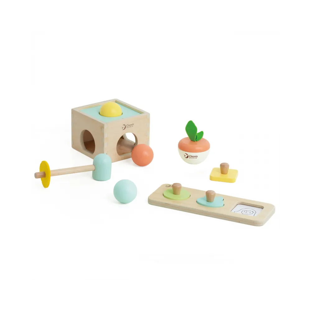 CLASSIC WORLD Pastelowy Zestaw Edukacyjny dla Dzieci Box od 6 do 12 miesiąca