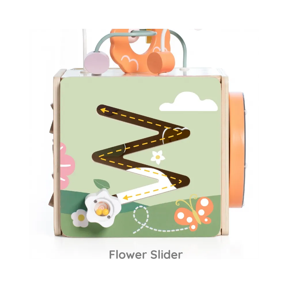 CLASSIC WORLD Drewniana Kostka Edukacyjna Sensoryczna 5w1