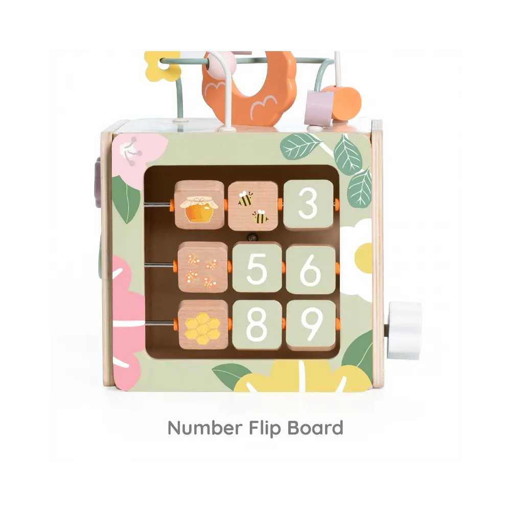 CLASSIC WORLD Drewniana Kostka Edukacyjna Sensoryczna 5w1