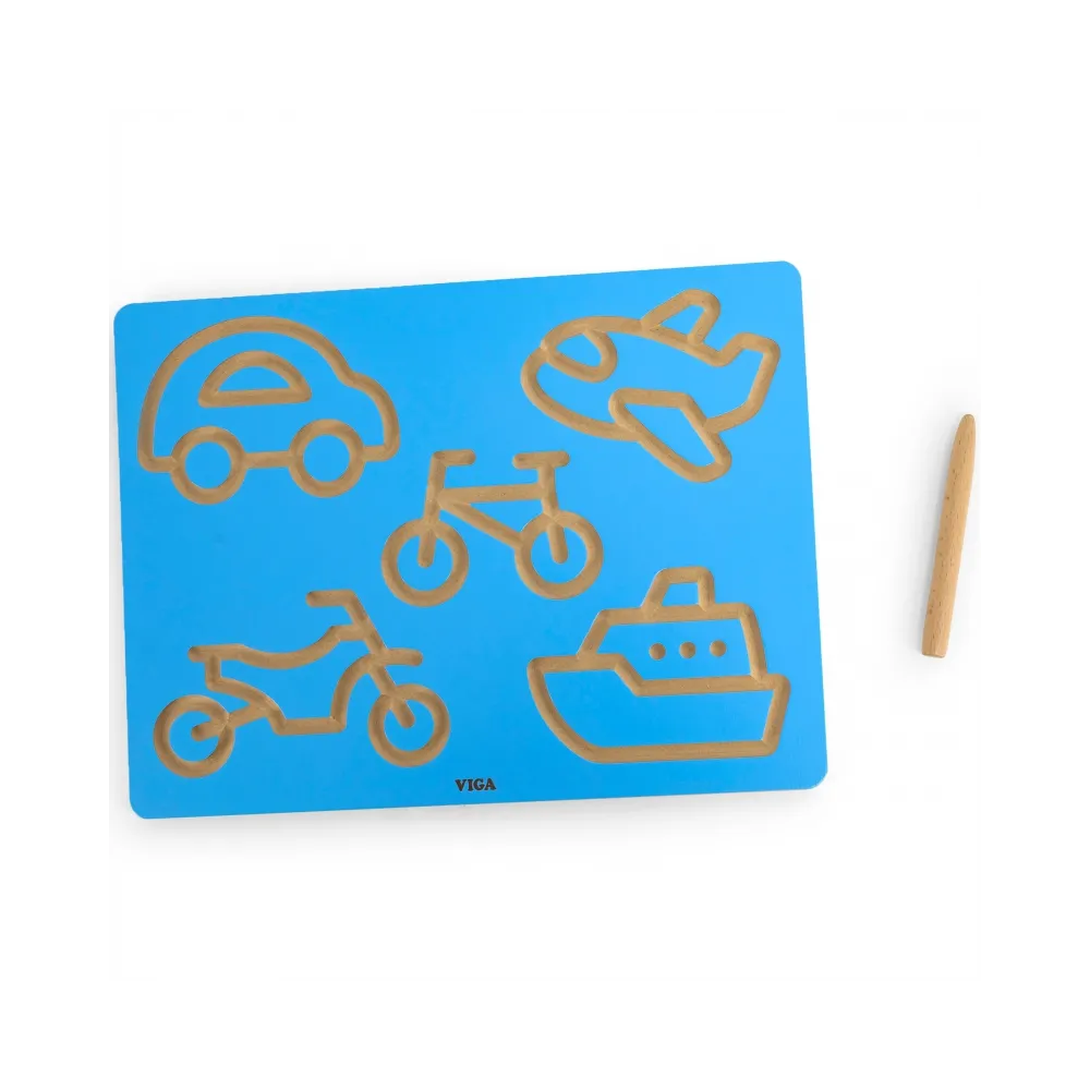VIGA Tablica Grafomotoryczna Pojazdy Nauka Pisania