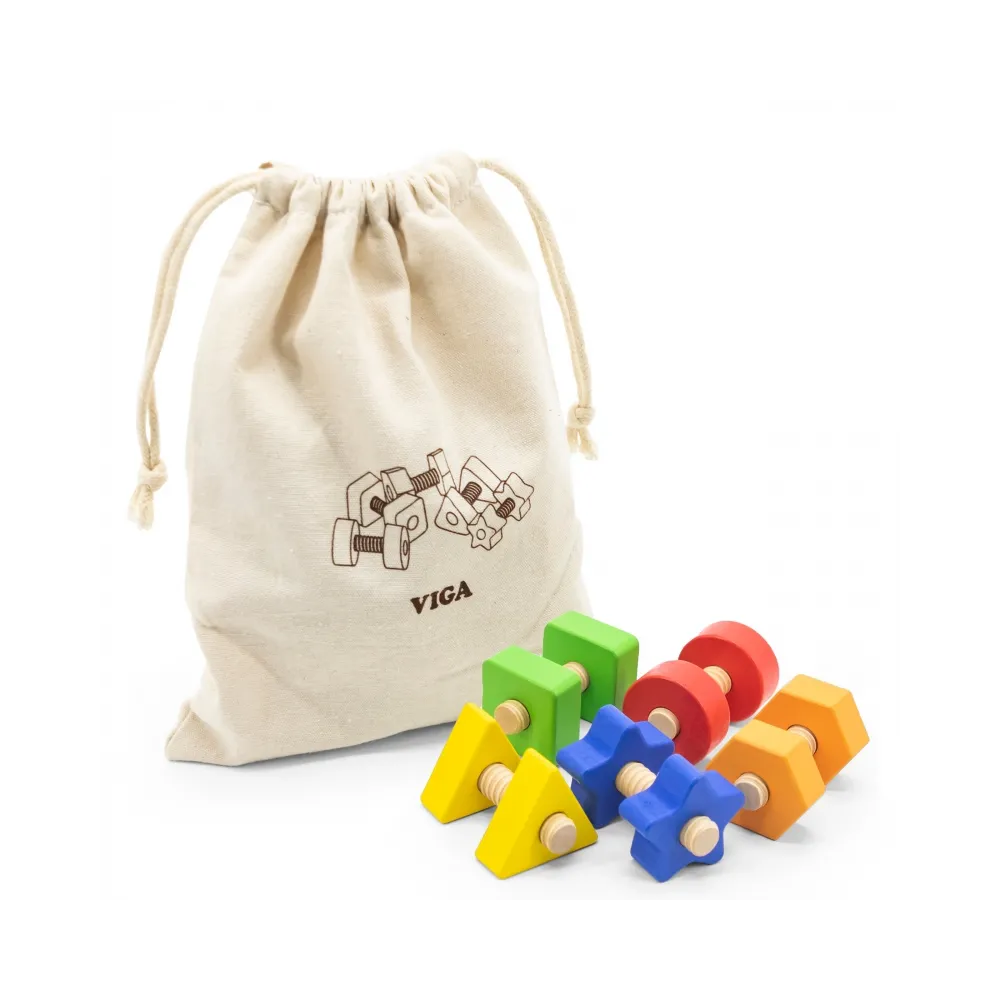 VIGA Nakrętki i Śrubki Dopasuj i Zakręcaj Zabawka Zręcznościowa