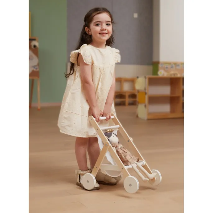 Wózek dla lalek z koszem i gumowymi kołami, zabawka PolarB