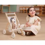 Wózek zabawkowy dla lalek do 38 cm, drewno, minimalistyczny design