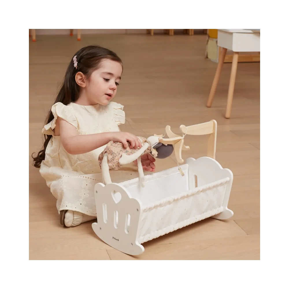 VIGA PolarB Kołyska Drewniana dla Lalek Łóżeczko