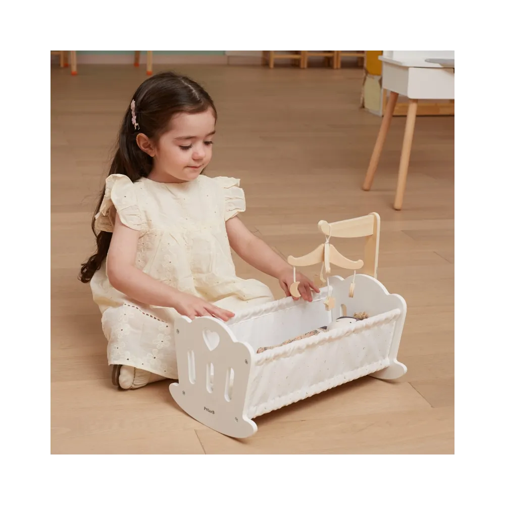 VIGA PolarB Kołyska Drewniana dla Lalek Łóżeczko