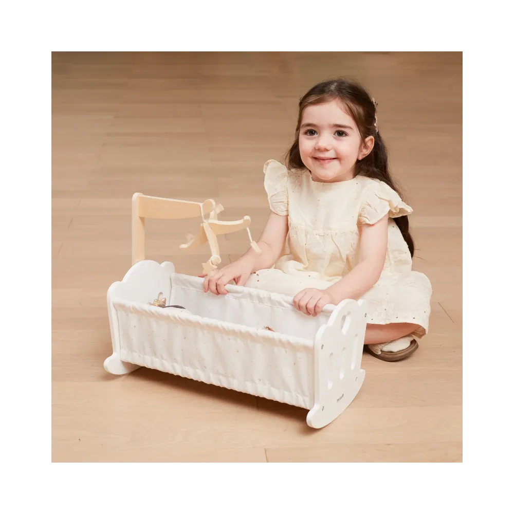 VIGA PolarB Kołyska Drewniana dla Lalek Łóżeczko