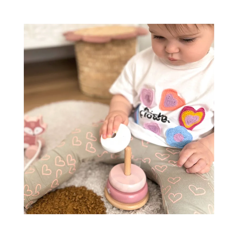 VIGA PolarB Zestaw Lisek Drewniana Piramidka + Lisek do Ciągnięcia