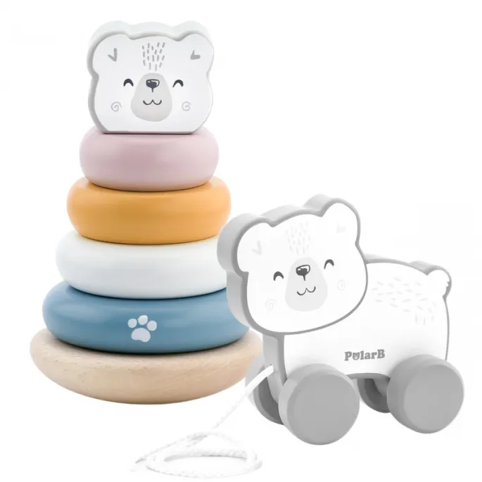 Miś Polarny do ciągnięcia dla maluchów