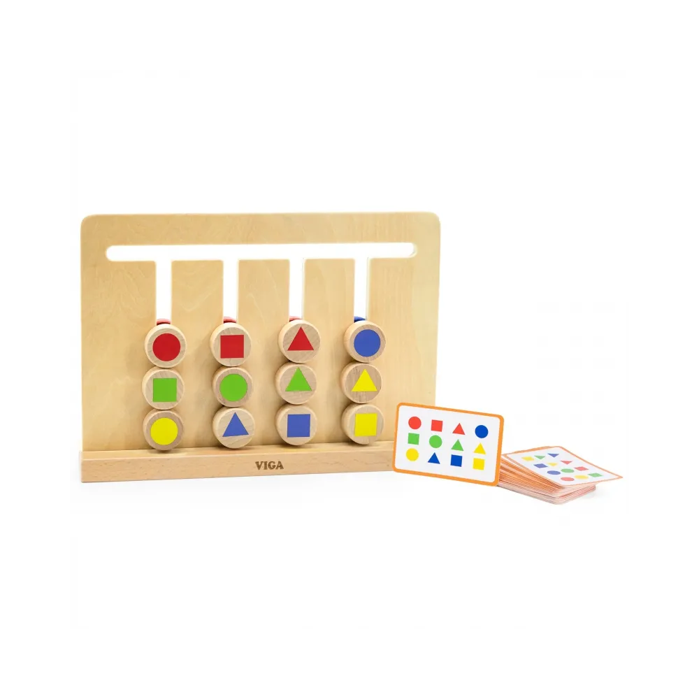 VIGA Gra Logiczna Odwzoruj Kolory i Figury Montessori