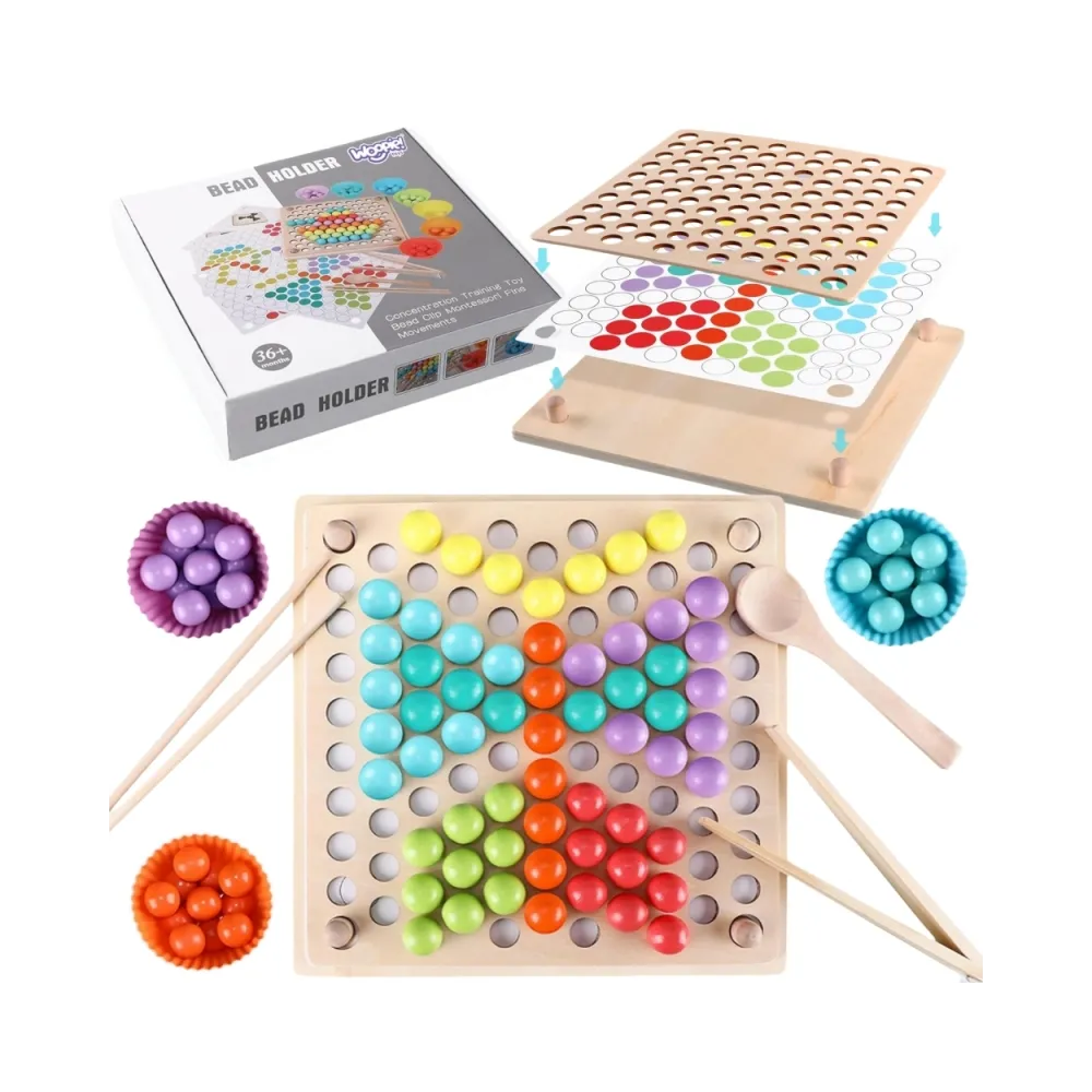 Montessori sorter z kolorowymi kulkami