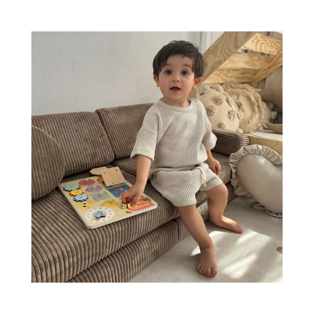 TOOKY TOY Tablica Manipulacyjna Zamki Zębatki Sorter Zegar