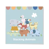 TOOKY TOY Drewniane Klocki Układanka Wieża Stacker Stosy Zwierzątka Montessori 13 el.