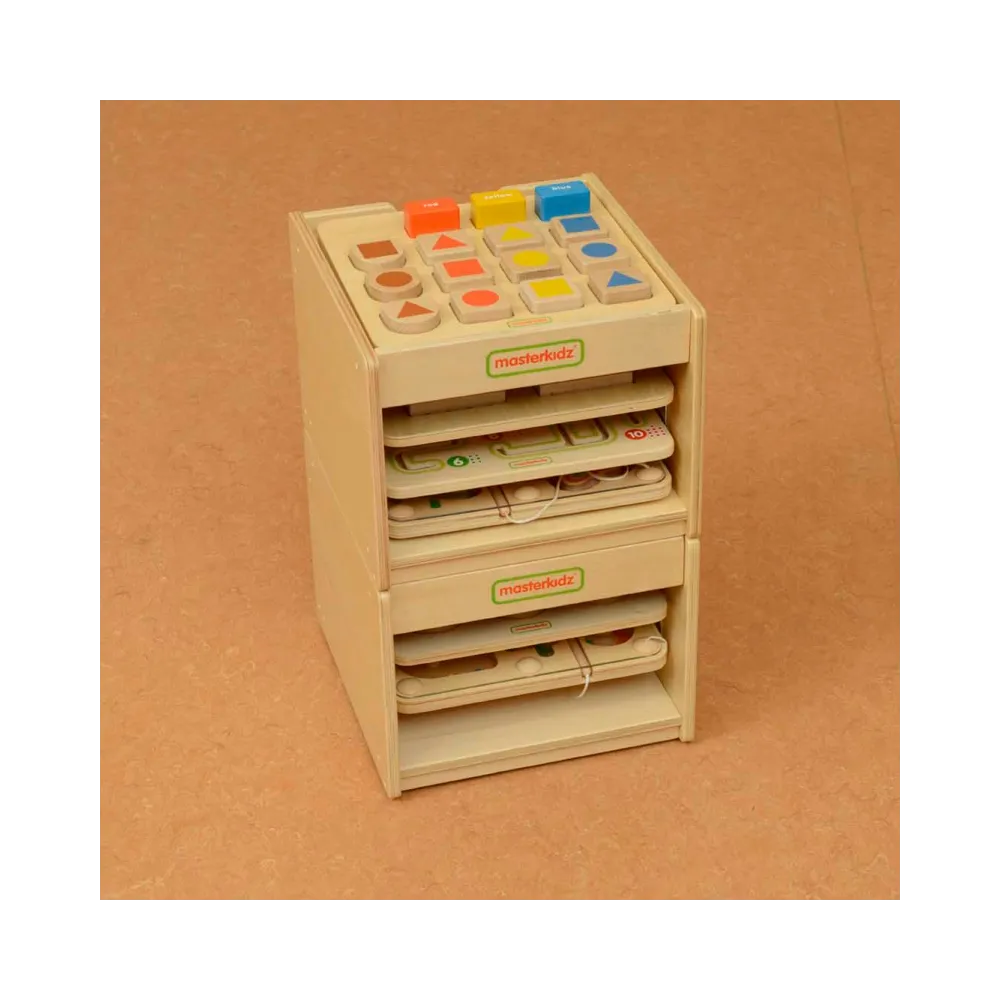 MASTERDKIZ Szafka do Przechowywania Poręcznych Tablic Edukacyjnych Mała na 3 Tablice