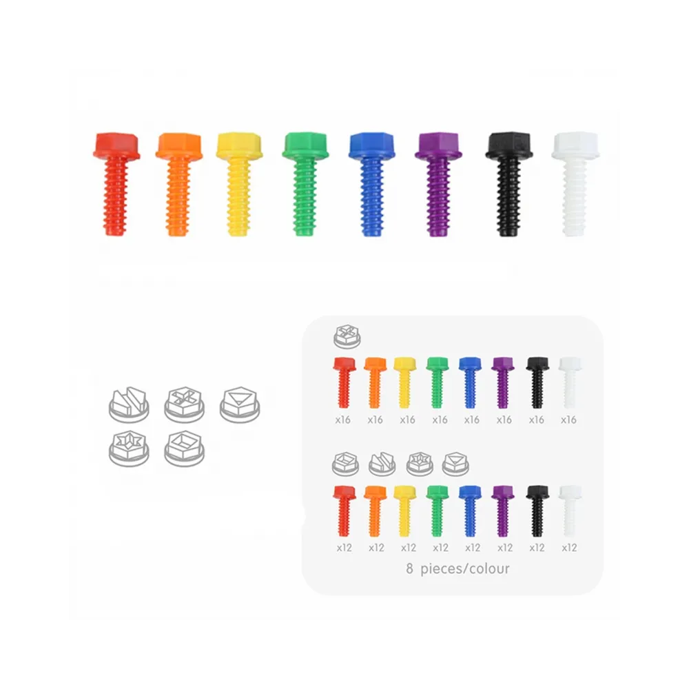 MASTERKIDZ Kolorowe Śrubki 5 Kształtów Do Tablicy Kreatywnej STEM 512 Sztuk Mix Kolorów