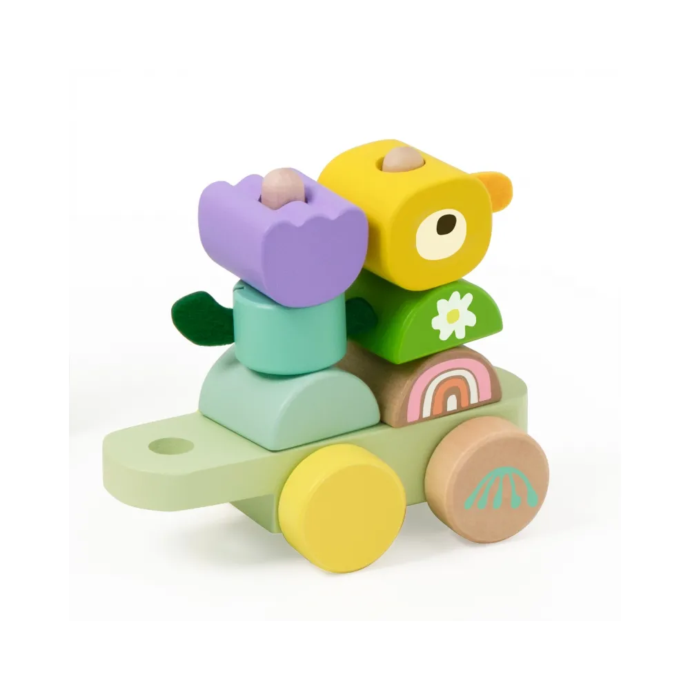 CLASSIC WORLD Montessori Kolejka Gąsienica Drewniana Układanka