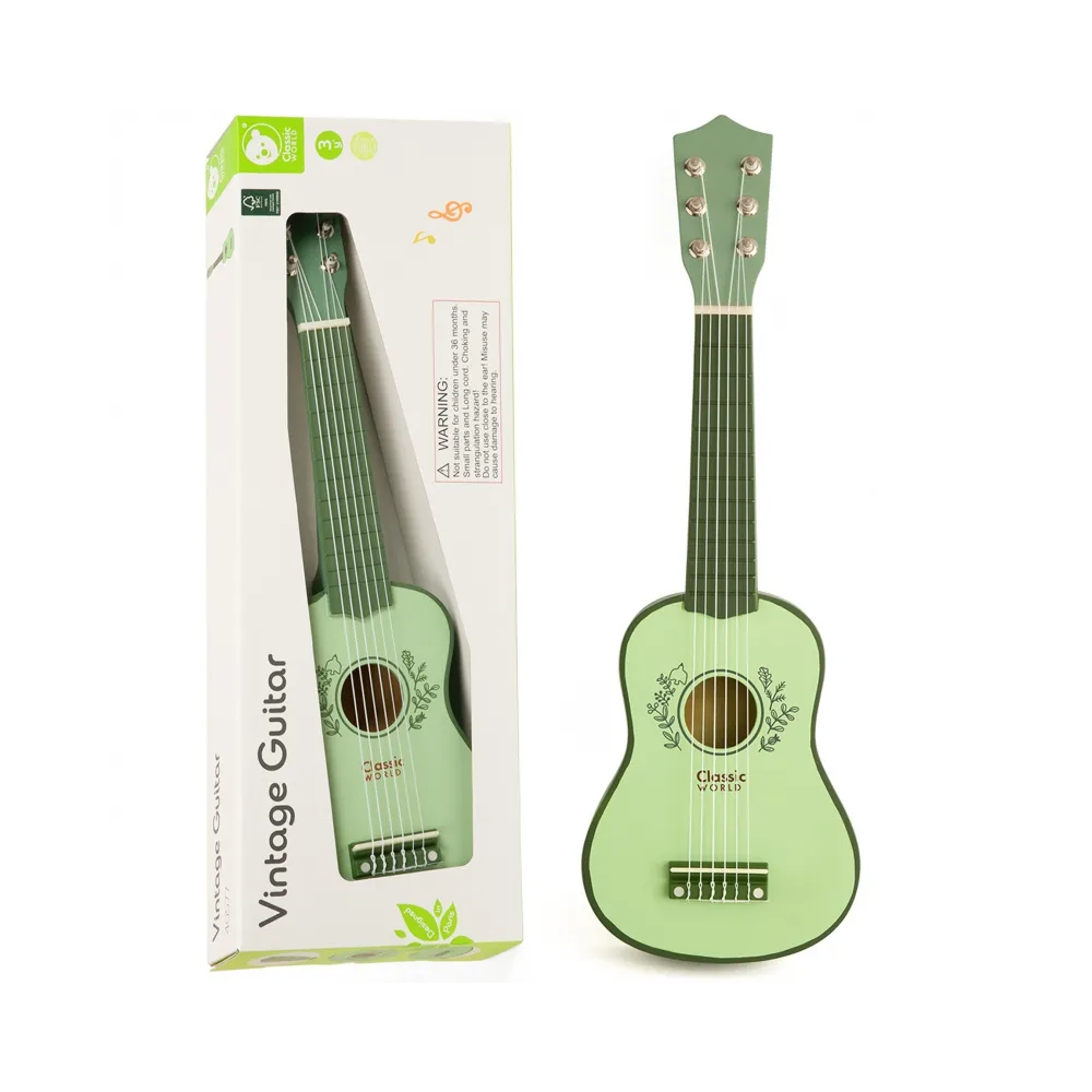 CLASSIC WORLD Drewniana Gitara Vintage dla Dzieci 3+