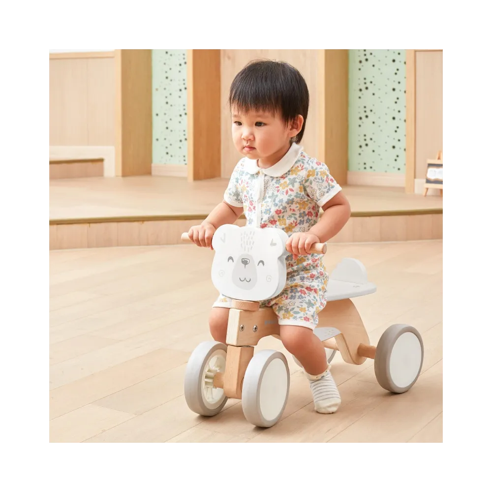 VIGA PolarB Drewniany Jeździk Miś Polarny Miękkie Koła