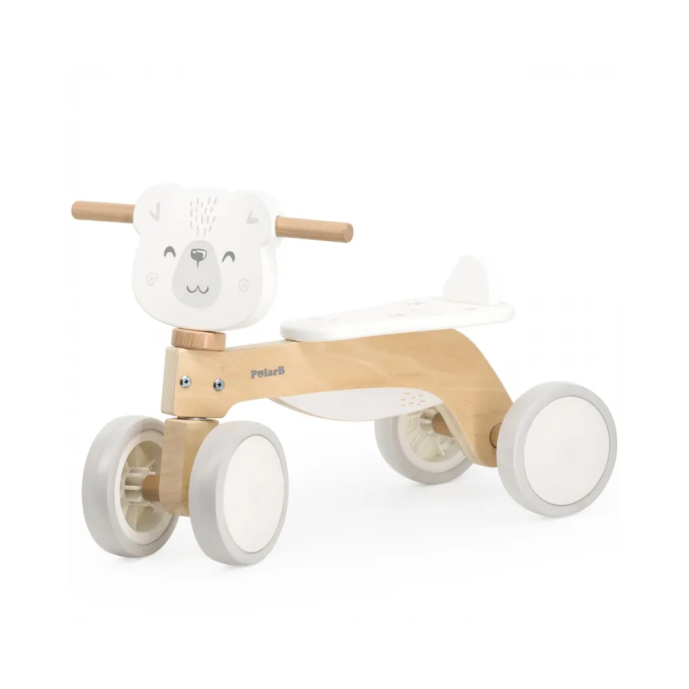 VIGA PolarB Drewniany Jeździk Miś Polarny Miękkie Koła