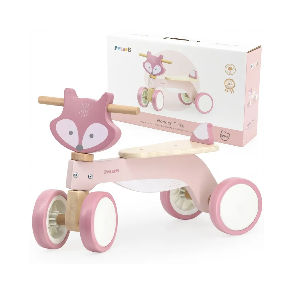 VIGA PolarB Drewniany Jeździk Lisek Miękkie Koła
