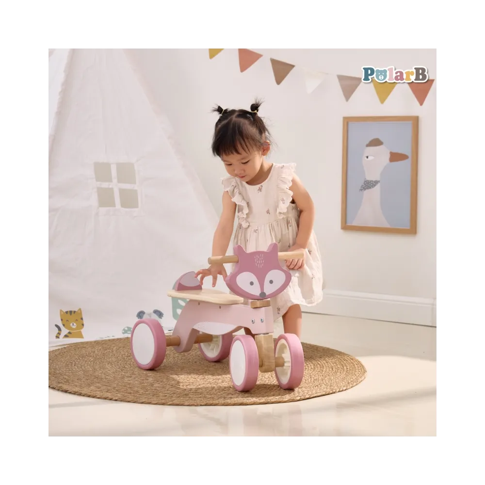 VIGA PolarB Drewniany Jeździk Lisek Miękkie Koła