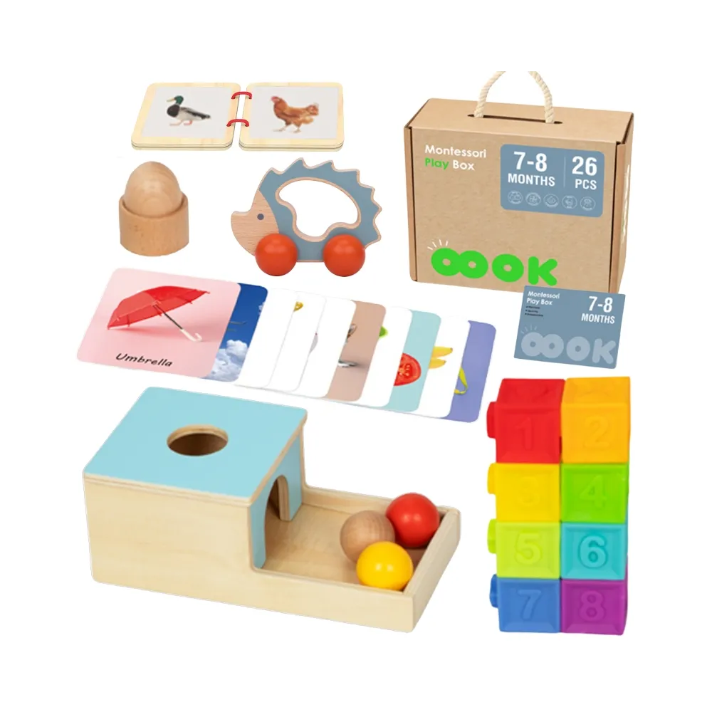 TOOKY TOY Box Pudełko XXL Montessori Edukacyjne 6w1 Sensoryczne 7-8 Mies