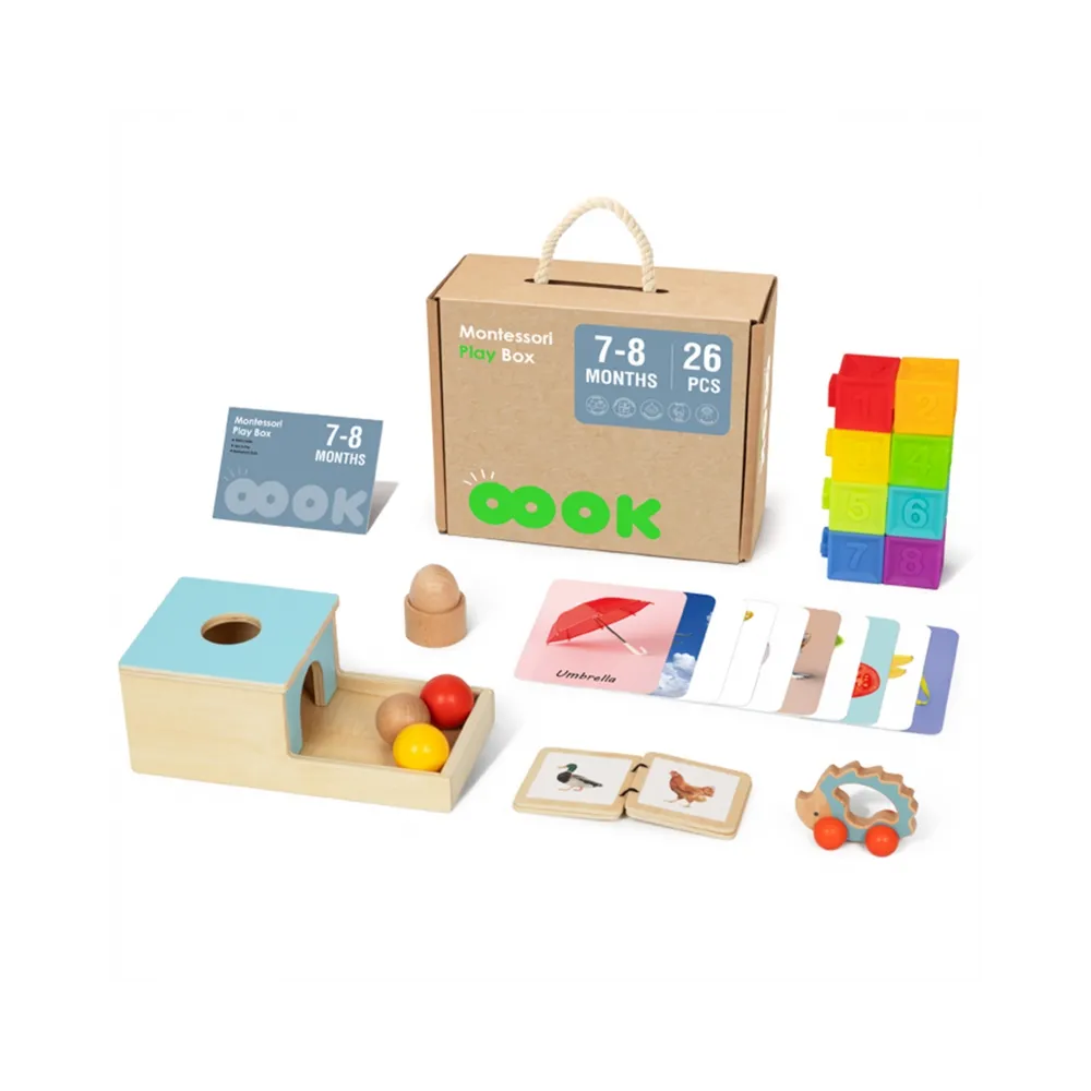 TOOKY TOY Box Pudełko XXL Montessori Edukacyjne 6w1 Sensoryczne 7-8 Mies