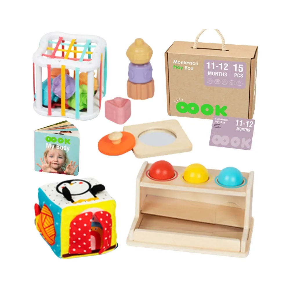 TOOKY TOY Box Pudełko XXL Montessori Edukacyjne 5w1 Sensoryczne 11-12 Mies