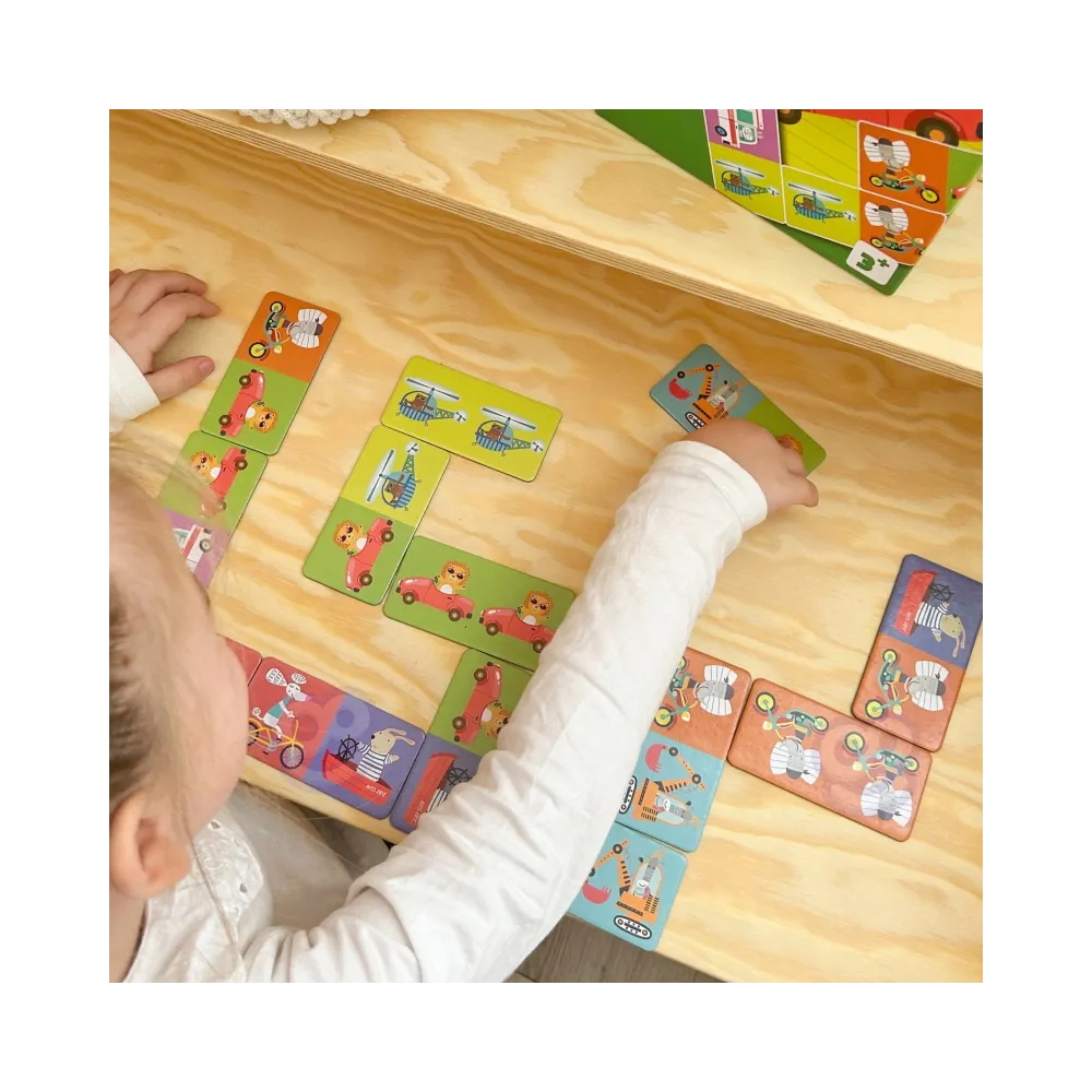 WOOPIE Gra Edukacyjna Transport Zwierzęta Puzzle Domino Montessori