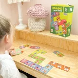 WOOPIE Gra Edukacyjna Transport Zwierzęta Puzzle Domino Montessori