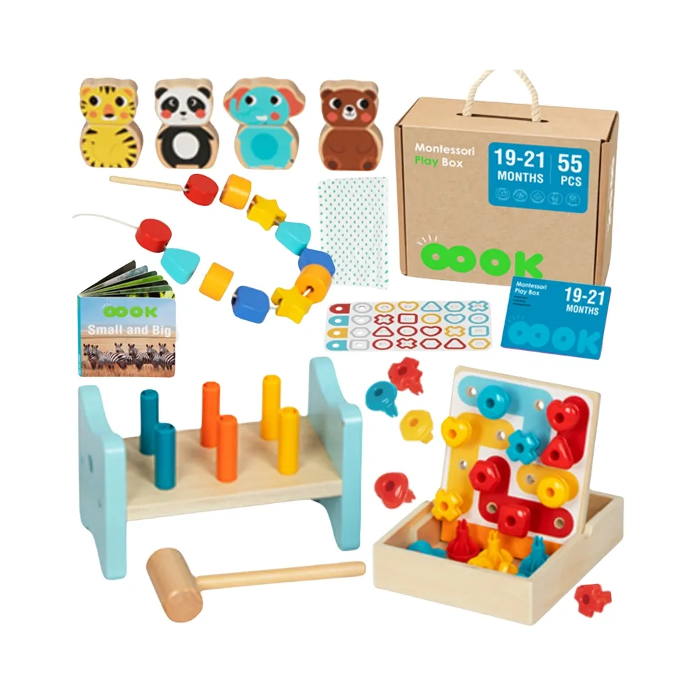 TOOKY TOY Box Pudełko XXL Montessori Edukacyjne 7w1 Sensoryczne 19-21 Mies.