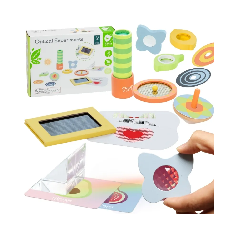 CLASSIC WORLD Eksperymenty Optyczne Zestaw Sensoryczny Trening Zmysłów 16 el.